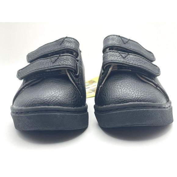 Toms Tiny Lenny Shoes Hook & Loop Closure Size 4 Black Synthetic Leather - Picture 2 of 8